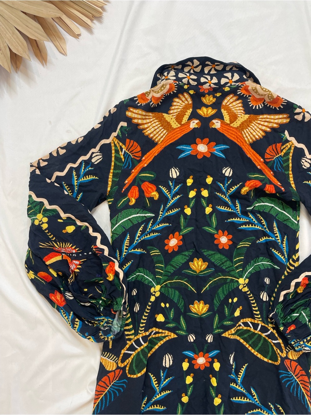 Farm Rio x Anthropologie Floral Long Sleeve Button Front Midi Maxi Shirt Dress - Picture 9 of 9
